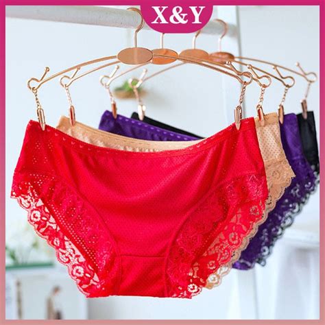 Women Panties Ice Silk Lace Panties Sexy Soft Underwear Women Briefs