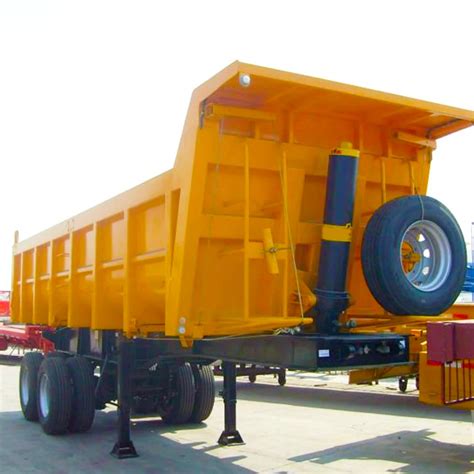 Heavy Duty Hydraulic Tri Axle 60 80 Tons U Shaped Rear Dump Truck Semi