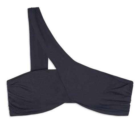 WeWoreWhat Swim Nwt Weworewhat Asymmetrical Crossover Bikini Top Black Poshmark