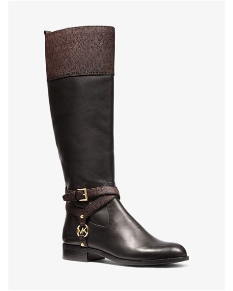 Michael Kors Preston Two Tone Leather Boot In Brown Lyst