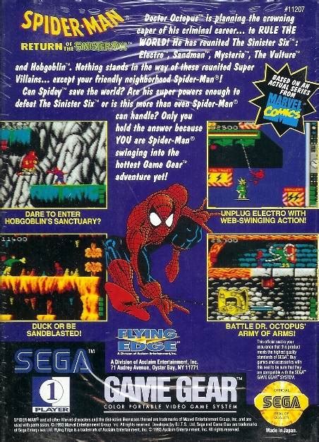 Spider Man Return Of The Sinister Six Images Launchbox Games Database