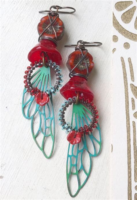 Wing Earrings Butterfly Earrings Butterfly Wings Boho Earrings