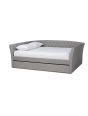 Baxton Studio Delora Modern Light Grey Fabric Queen Size Daybed W Roll