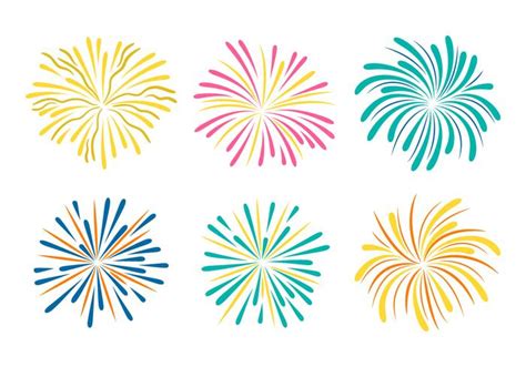 Fireworks with White Background Vector Collection 161927 Vector Art at ...