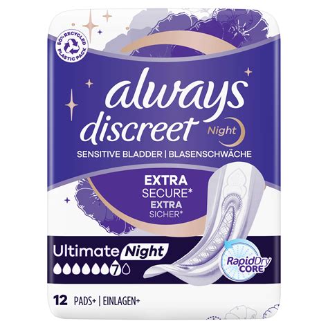 Always Inkontinenzeinlagen Discreet Ultimate Nacht 48 St Shop