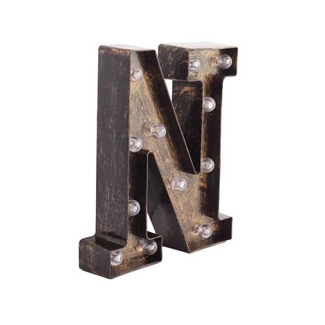 Black Industrial Led Marquee Letter N