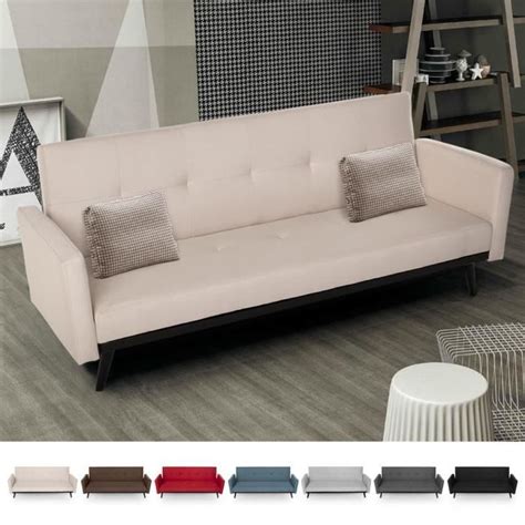 Canap Lit Places Convertible Clic Clac En Tissu Design Nordique