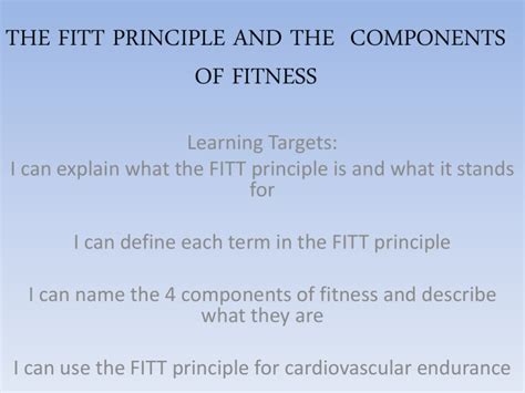 Fitt Principle And Components Of Fitness