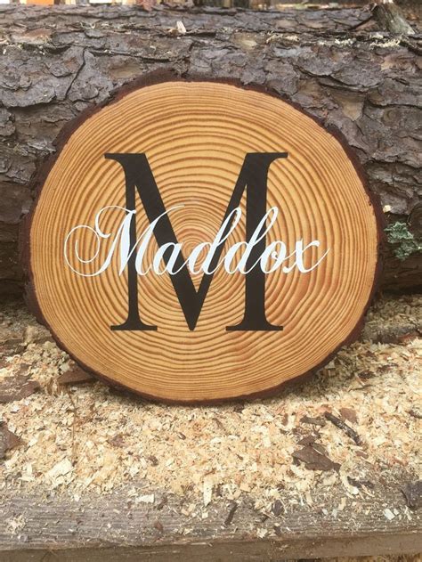 Wood Slice Log Slice Rustic Name Sign Wood Slice Name Sign Etsy