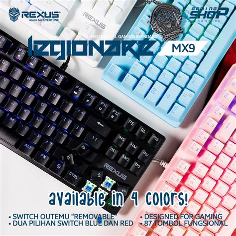 Rexus Legionare MX9 TKL RGB Gaming Keyboard Shopee Philippines