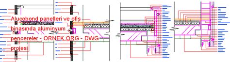 Alucobond Panelleri Ve Ofis Binas Nda Al Minyum Pencereler Dwg Projesi