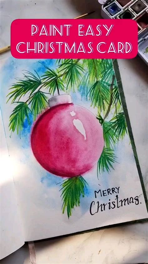 Easy Christmas Card Idea Christmas Art In Watercolor For Beginners