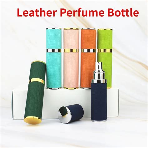 5ml Portable Mini Refillable Perfume Bottle High End Leather Sub Bottling Travel Empty Cosmetic