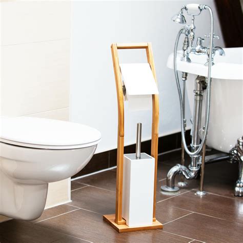 Bol Relaxdays Toiletaccessoires Set Bamboe Wc Borstelhouder