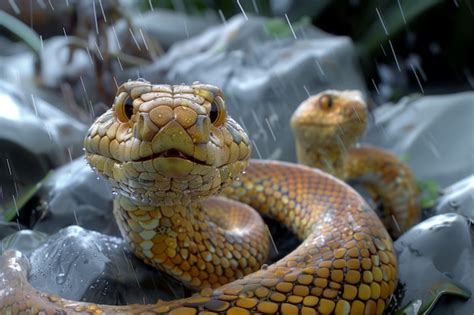 Serpent de dessin animé en 3D dans la nature Photo Gratuite