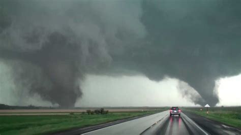 Iowa Storm Chasers Capture Twin Tornadoes Hitting Town