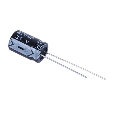 Syscom CE220 35V Capacitor Electrolitico Radial En Aluminio De 220 Fd