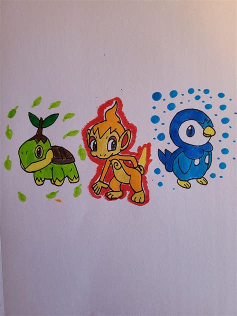 Sinnoh Starters By Hollydraws1 On Deviantart