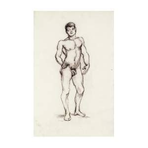 Standing Male Nude Seen From The Front 1886 02 Painting By Vincent Van