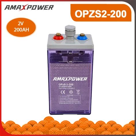 Flooded Opzs 2V 200ah Lead Acid Battery For Industry Usage Amaxpower