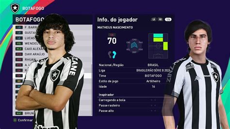 Editar Face Habilidades Matheus Nascimento Botafogo Pes Usando