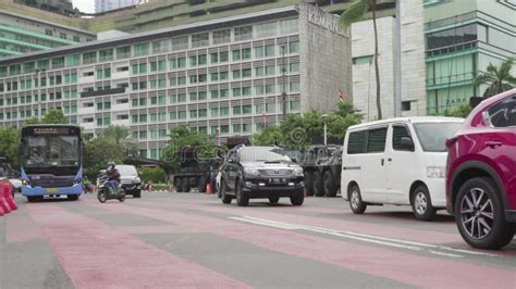 Traffic At The Selamat Datang Monument Also Known As The Bundaran HI