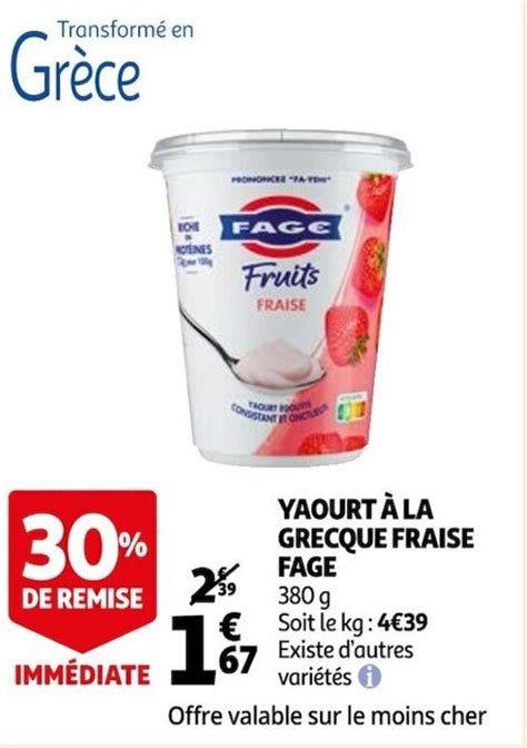 Promo Yaourt à la grecque fraise FAGE chez Auchan