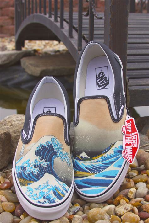 Custom Vans Brand Great Wave Shoes