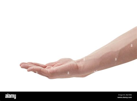 Man Hand To Hold Something Isolated On White Background Stock Photo Alamy