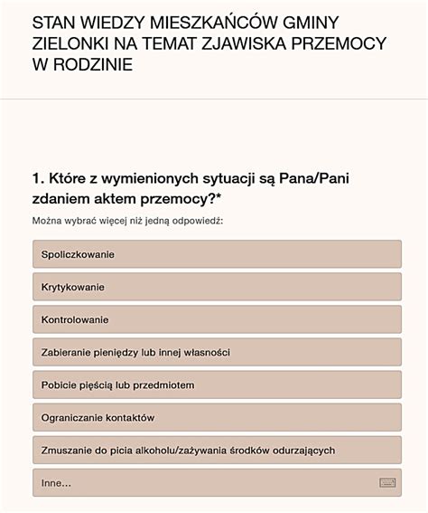 Ankieta Stan Wiedzy Mieszka C W Gminy Zielonki Na Temat Zjawiska