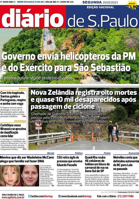 Capa Diário de São Paulo Sexta 13 de Janeiro de 2023