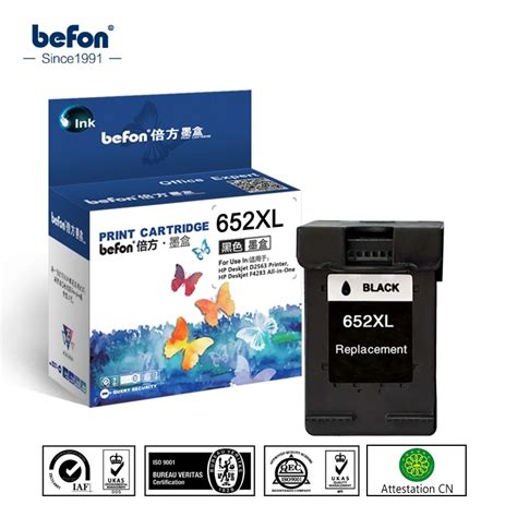 Befon Refill 652xl Black Ink Cartridge Replacement For Hp 652 Xl For