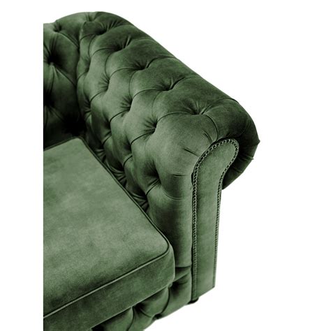 Canapea Premium Chesterfield 3 Locuri Moss 205 X 90 X 80 Cm EMAG Ro