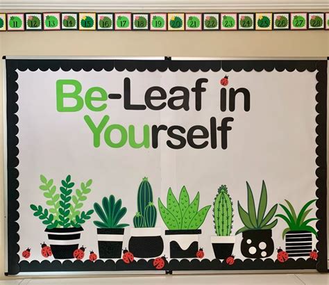 Be Leaf In Yourself Plant Theme Botanical Board Pre Made Succulent