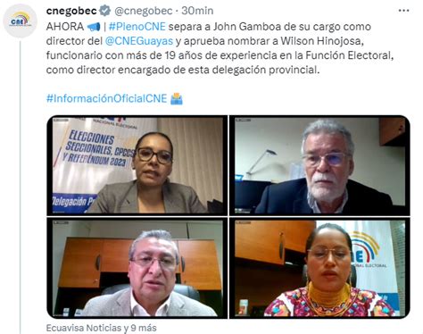 John Gamboa fue removido de la Delegación CNE Guayas El Comercio