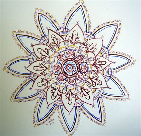 Blossoming flower mandala Drawing by Gladys Childers - Fine Art America