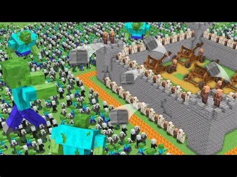 Zombies Vs Best Defence Base In Minecraft 1000 Zombies Vs Safest