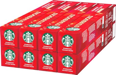 Starbucks Holiday Blend By Nespresso Torréfaction Ambrée Capsules De Café 8 X 10 80 Capsules