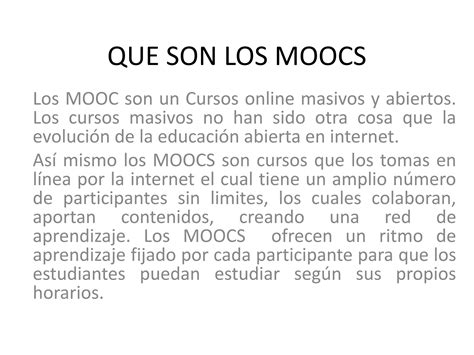 Que Son Los Moocs PPT