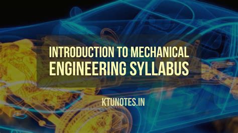 Introduction To Mechanical Engineering Syllabus