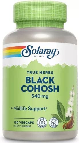 Black Cohosh 540mg Erva De São Cristóvão 180 Caps Solaray Sabor Sem