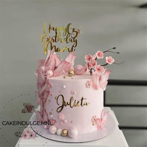 Pink Cake with Butterflies - CakeIndulge PH