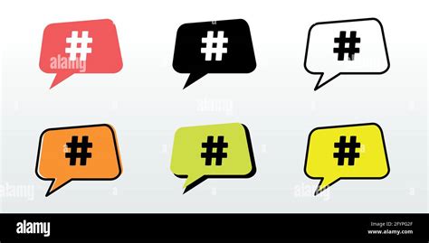 Hashtag Social Media Icons Set Hashtag Icon Hashtag Symbol Social