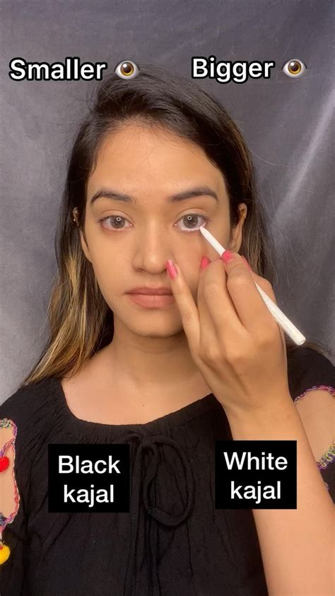 Smaller eyes vs bigger eyes using makeup techniques | White kajal, Easy ...