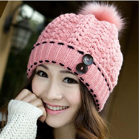 Beanies Cotton Beanie Knitted Hat Female Women's Winter Hats For Women ...