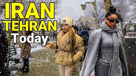 IRAN 2023 A Very Cold Snowy Day In Center Of TEHRAN Walking Vlog