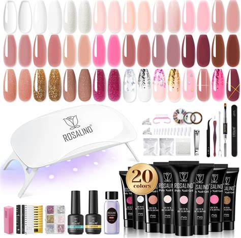 Amazon ROSALIND Poly Nail Gel Kit 14 Colors Clear Nude Poly Nail