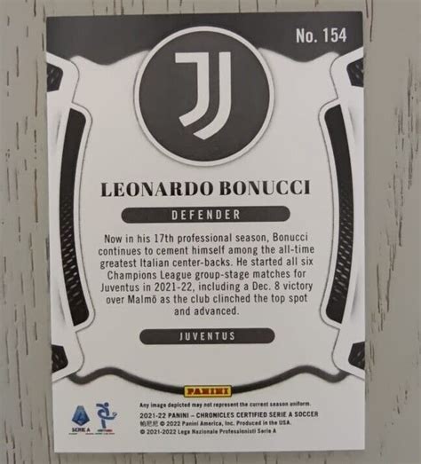 Panini Chronicles Soccer Certified Serie A Bonucci Juventus Purple