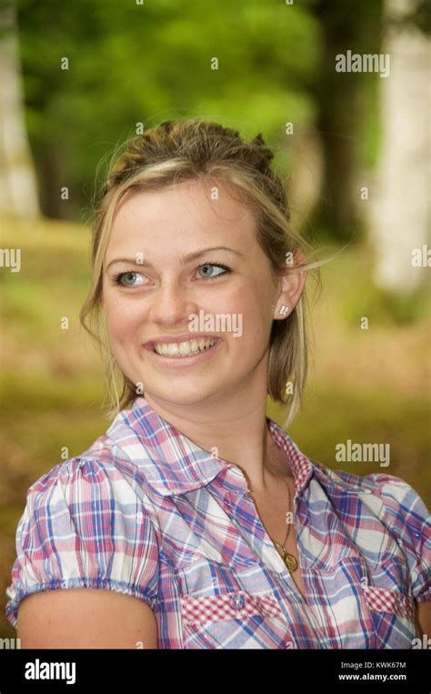 Pretty Blonde Girl Head And Shoulders Stock Photo Alamy