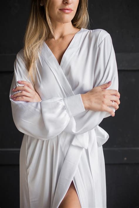 Bridal Long Silky Robe Bridal Robe for Bride Satin Silk - Etsy